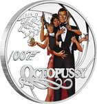 Pièce de monnaie en Argent 50 Cents g 15.57 (1/2 oz) Millésime 2022 James Bond 007 OCTOPUSSY