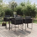 vidaXL Ensemble à manger de jardin 5 Pièces Noir