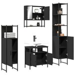 vidaXL Ensemble de meubles salle de bain 4 Pièces noir bois d'ingénierie