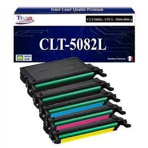 T3AZUR - 5x Toners compatibles avec Samsung CLT-5082L CLT-5082S pour Samsung Samsung CLP620ND CLP670N CLP670ND CLX6220FX CLX6250FX