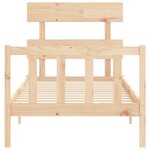 vidaXL Cadre de lit avec tête de lit 90x200 cm bois massif