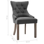 vidaXL Chaises à manger lot de 2 gris tissu