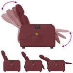 vidaXL Fauteuil de massage inclinable électrique rouge bordeaux