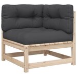 vidaXL Salon de jardin 8 Pièces avec coussins bois de pin massif