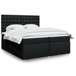 vidaXL Sommier à lattes de lit avec matelas Noir 200x200 cm Tissu