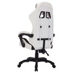 vidaXL Fauteuil de jeux vidéo avec LED RVB Blanc et noir Similicuir