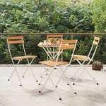 vidaXL Chaises de bistrot pliantes lot de 4 Bois d'acacia solide acier