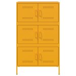 vidaXL Buffet haut jaune moutarde 68x39x113 cm acier