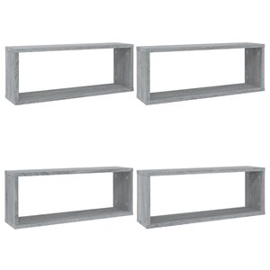 vidaXL Étagères murales cube 4 Pièces Sonoma gris 60x15x23 cm Bois