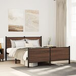 vidaXL Cadre de lit en métal sans matelas chêne marron 160x200 cm