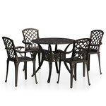 vidaXL Ensemble de bistro 5 Pièces Aluminium coulé Bronze