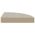 vidaXL Étagères d'angle murales 2 Pièces Chêne et blanc 35x35x3 8 cm MDF