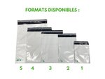 500 Enveloppes plastique opaques 80 microns n°2 - 245x325mm