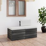 vidaXL Salon palette de jardin 2 Pièces avec coussins Bois de pin massif