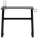 Bureau table poste de travail meuble d'ordinateur informatique étude de jeu avec pieds en forme de ZZ 90 x 60 x 75 cm noir 02_0023774