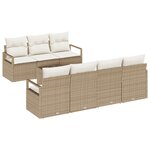 Ensemble de canapé de jardin de 8 pièces avec coussins beige en rattan synthétique