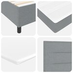 vidaXL Lit à ressorts avec matelas et LED Gris clair 120x190 cm Tissu