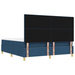 vidaXL Lit à Sommier avec Matelas & Banc Bleu 180x200 cm Tissu