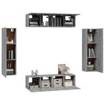 vidaXL Ensemble de meubles TV 6 Pièces Sonoma gris Bois d'ingénierie