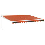 vidaXL Auvent rétractable orange et marron 4x3 m tissu et aluminium