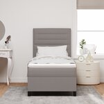 vidaXL Lit à Ressorts avec Matelas & LED Taupe 100x200 cm Tissu