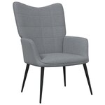 vidaXL Chaise de relaxation avec tabouret Gris clair Tissu