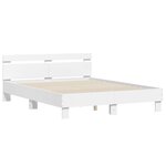 vidaXL Cadre de lit avec tête de lit et LED blanc 150x200 cm