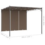 vidaXL Belvédère de jardin avec rideau latéral 3x3x2 25 m Taupe