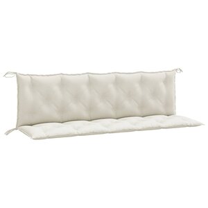 vidaXL Coussins de banc de jardin lot de 2 crème mélangé tissu
