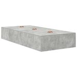 vidaXL Cadre de lit de rangement Gris béton 100x200 cm