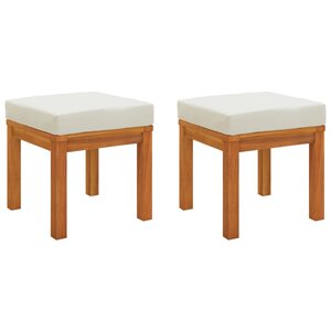 vidaXL Tabourets de jardin et coussins lot de 2 Acacia solide