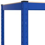 vidaXL Étagères à 5 niveaux 3 Pièces Bleu Acier et bois d'ingénierie