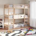 vidaXL Lit superposé triple 90x200 cm bois de pin massif