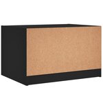 vidaXL Table basse avec portes en verre noir 68x50x42 cm
