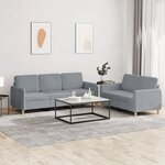 vidaXL Ensemble de canapés 2 Pièces avec coussins Gris clair Tissu
