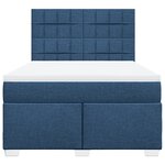 vidaXL Sommier à lattes de lit avec matelas Bleu 140x200 cm Tissu