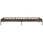 vidaXL Cadre de lit chêne marron 90x200 cm bois d'ingénierie et métal
