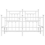 vidaXL Cadre de lit métal avec tête de lit/pied de lit blanc 140x190cm