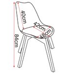 Chaises de salle à manger en lin 2 pièces multicolor 19_0000546
