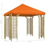 vidaXL Belvédère 3x3 m Orange