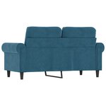 vidaXL Canapé à 2 places Bleu 120 cm Velours