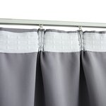 vidaXL Rideaux occultants avec crochets 2 Pièces Gris 140x245 cm