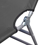 vidaXL Chaise longue pliable avec dossier réglable Gris