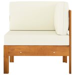 vidaXL Salon de jardin 9 Pièces avec coussins blanc crème Bois d'acacia