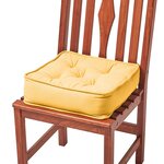 Galette de chaise coussin rehausseur en coton Jaune moutarde  40 x 40 x 10 cm - HOMESCAPES