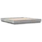 vidaXL Cadre de lit avec lumières LED gris béton 200x200 cm