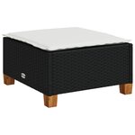 vidaXL Salon de jardin 5 Pièces avec coussins noir résine tressée