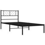vidaXL Cadre de lit métal avec tête de lit noir 107x203 cm