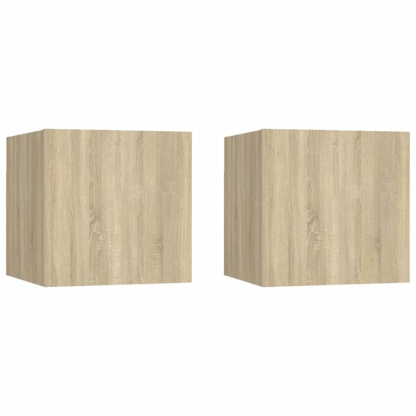 vidaXL Meubles TV muraux 2 Pièces Chêne sonoma 30 5x30x30 cm