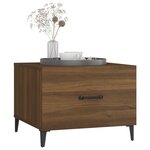 vidaXL Table basse avec pieds en métal Chêne marron 50x50x40 cm
